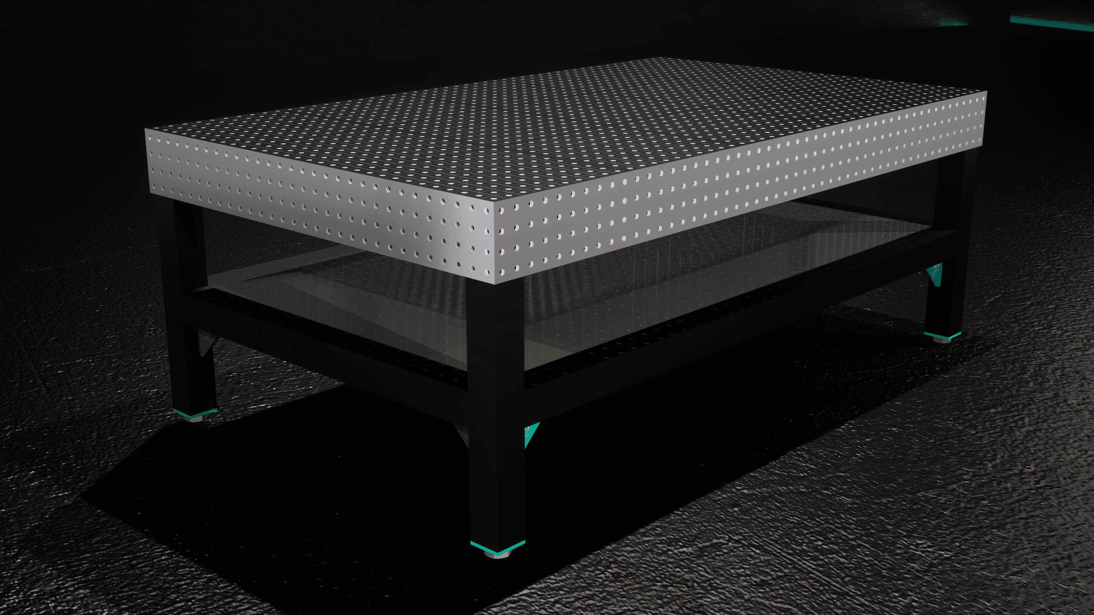WG-001 welding table complete assembly render