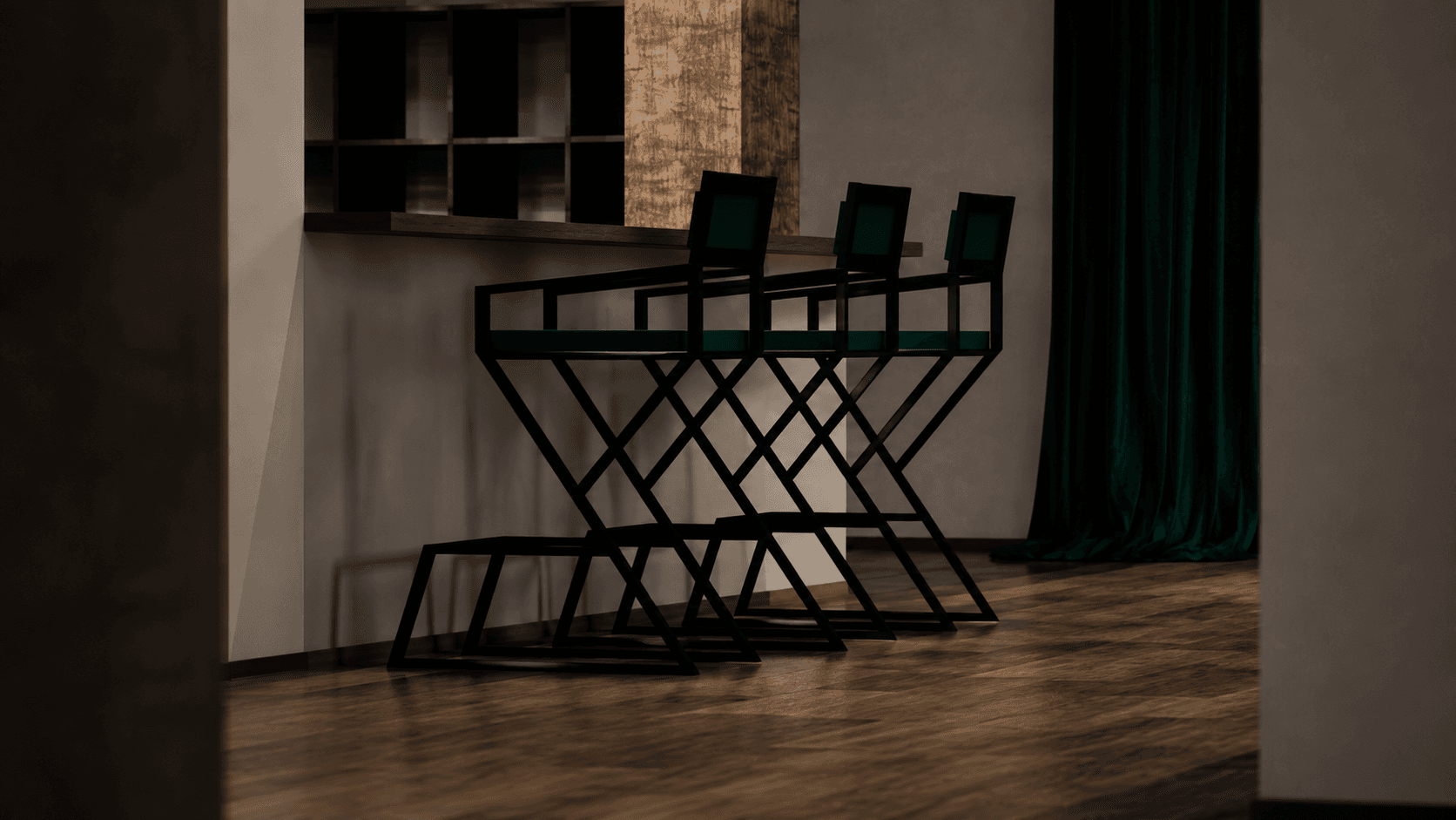 WG-B01 NEXORA Industrial Bar Plate interior view render