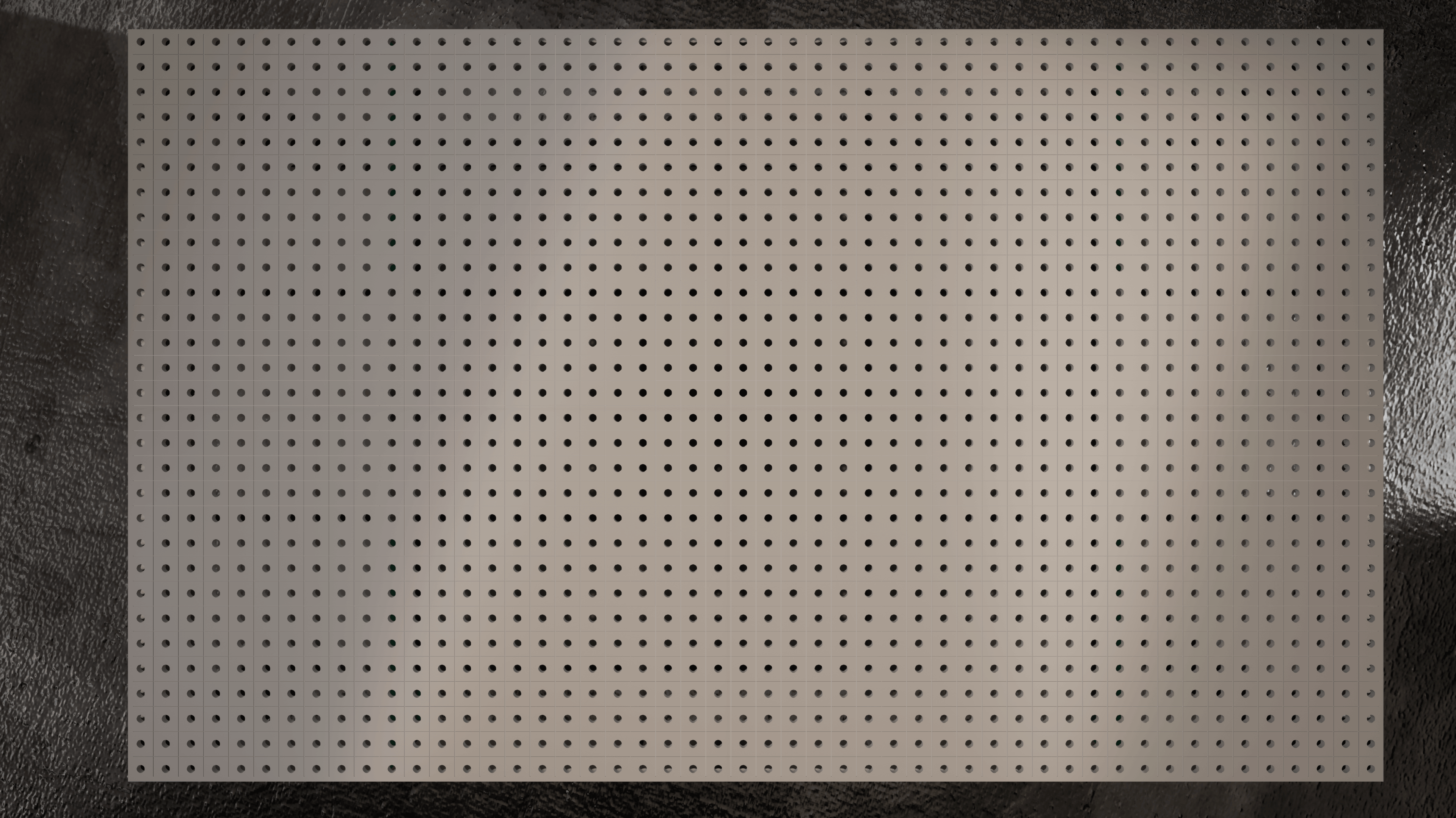 WG-001 welding table top view with 50 × 50 mm hole grid