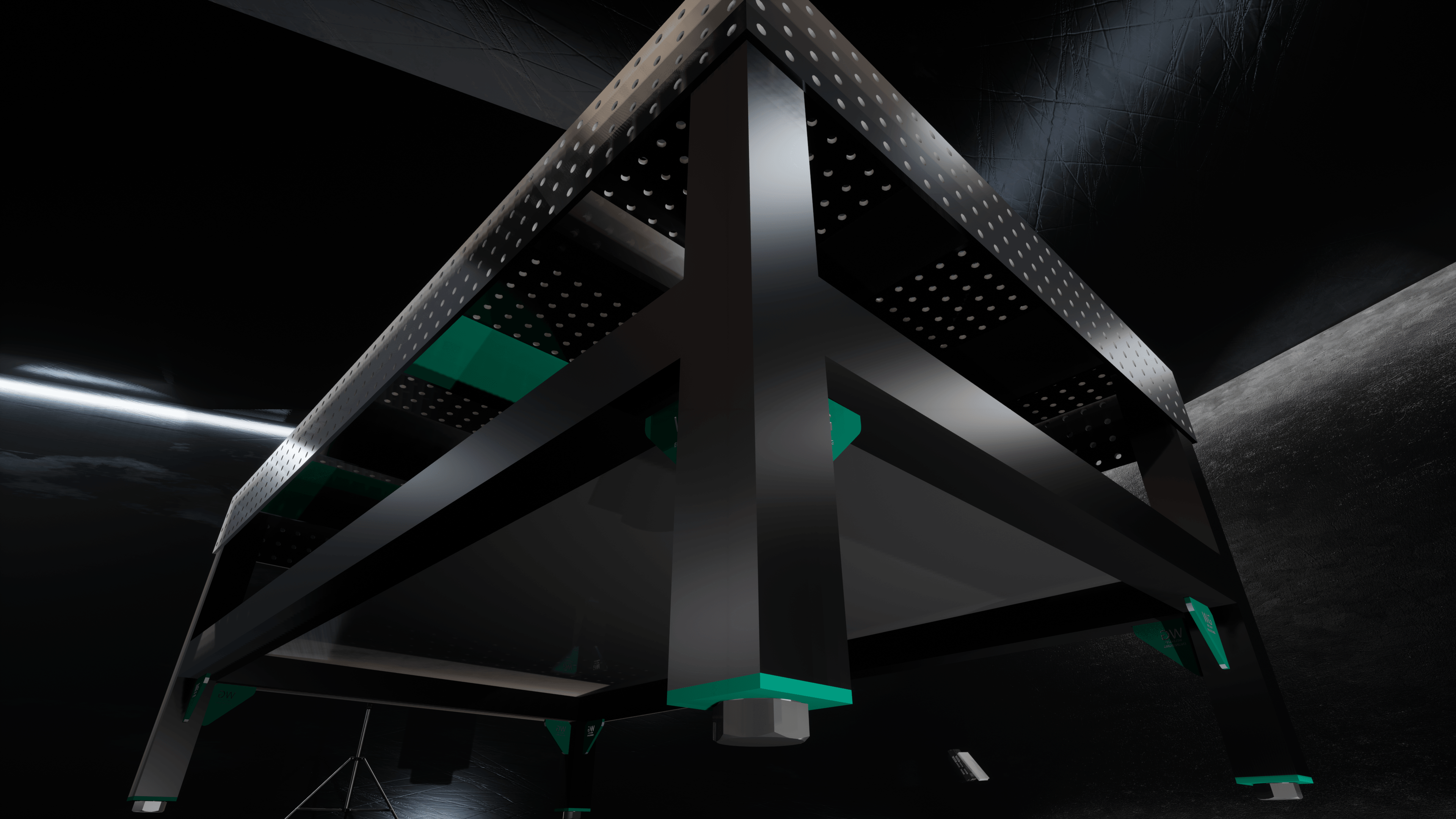 WG-001 welding table reinforced underframe and support structure